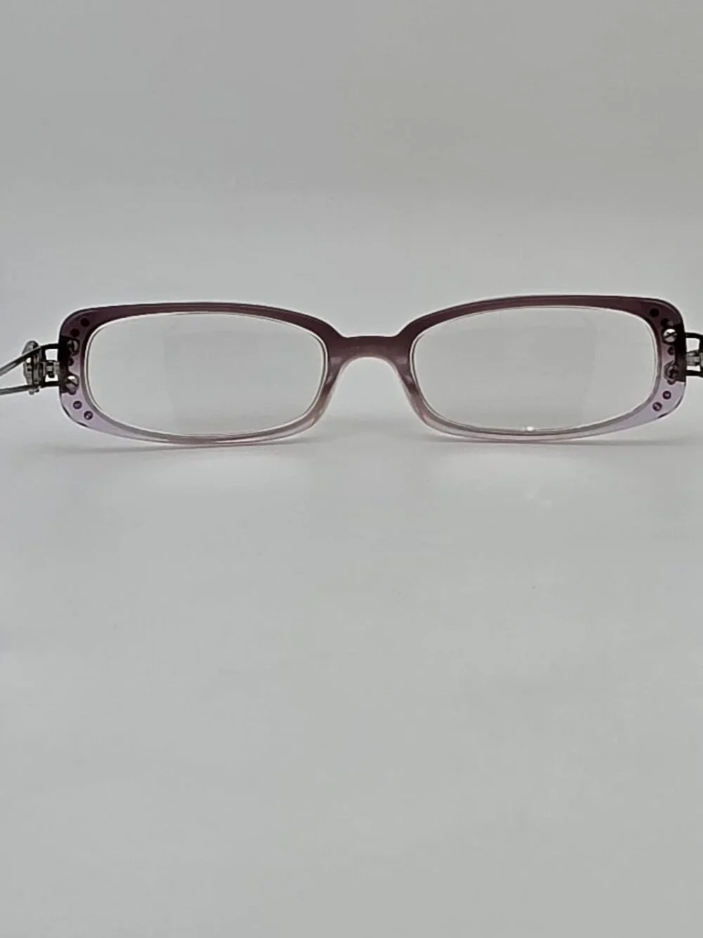 Versace Mod. Purple Fade Silver Rhinestone Petite Eyeglasses Frame w/ Case Italy